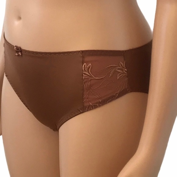 Elomi Kristie Plus Size Brief Panty Cocoa 3XL - Picture 3 of 12